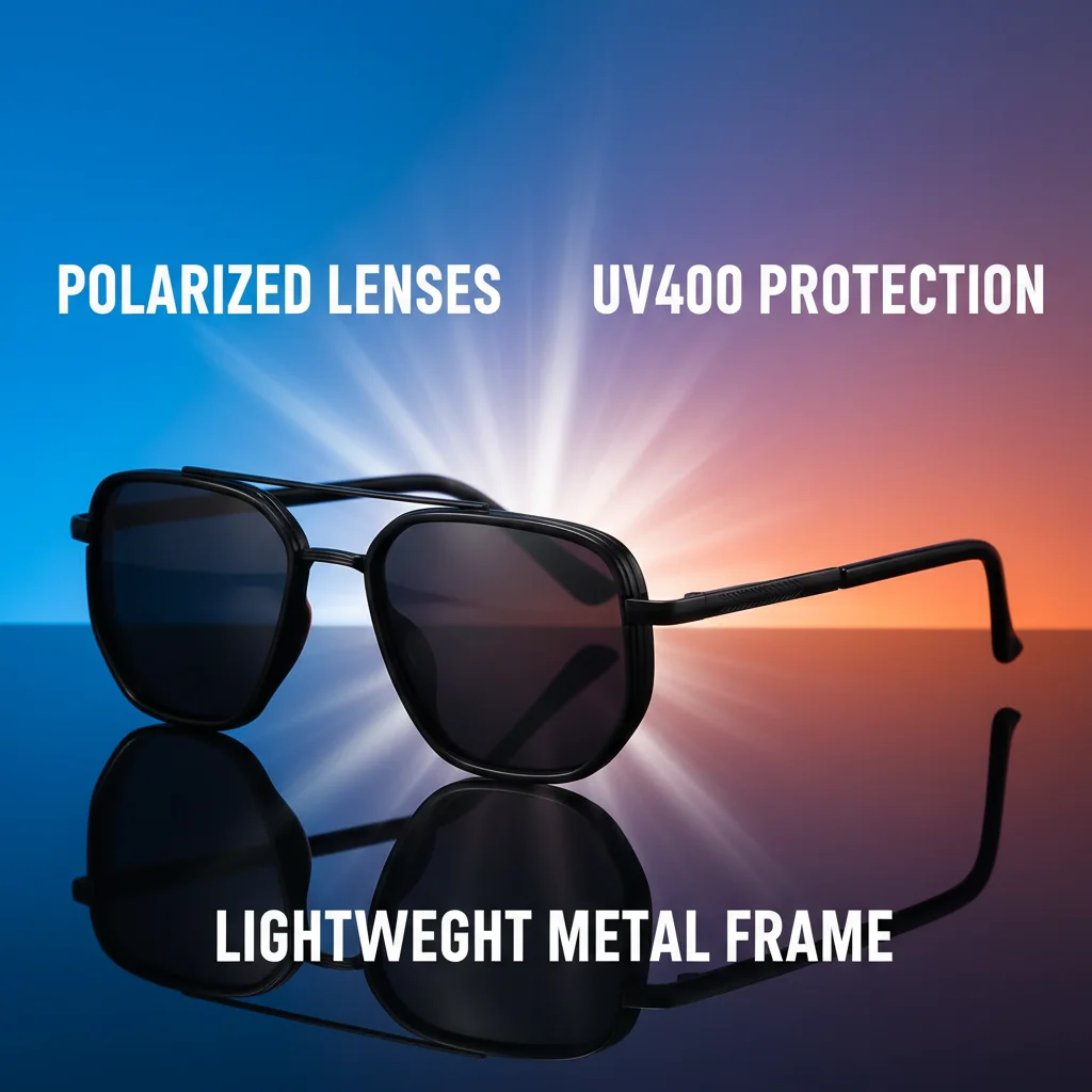 KLASSNUM Fashion Metal Sunglasses European American Square Frame Korean Version Glasses Retro Square Sunglasses UV Protection