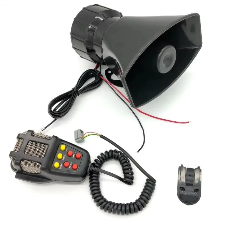 100W 7-tone motorcycle truck speaker horn 130db with microphone firefighter ambulance speaker