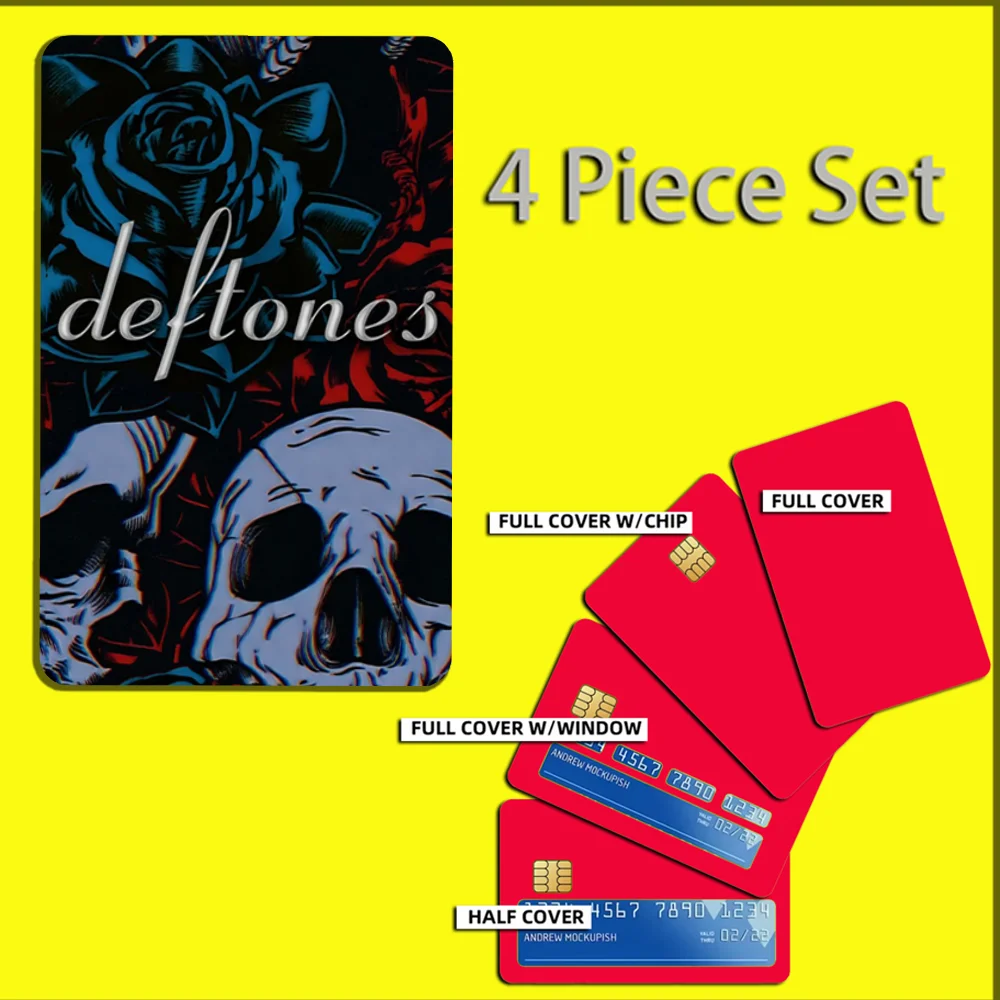 Band D-Deftones Music Stickers For Debit Bank Credit Cards Metro Bus Pass Sticker Decoration Cover 4PCS Card Skin