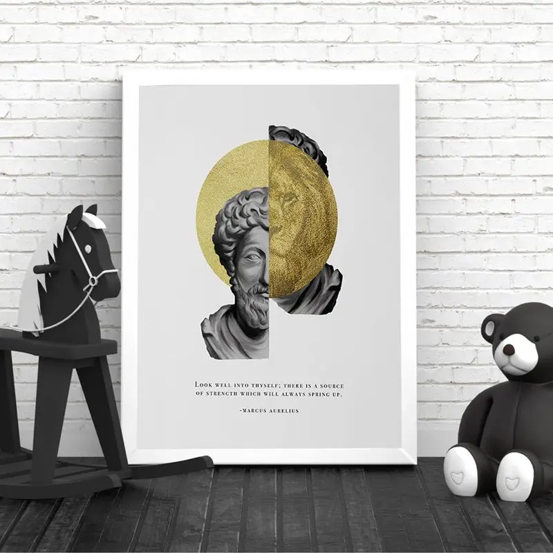 ماركوس أوريليوس إقتباس ملصق تحفيزي هدية كلمات الحكمة صورة ملصق هدية جدار ديكور تأملات مواطئة الحكمة #3