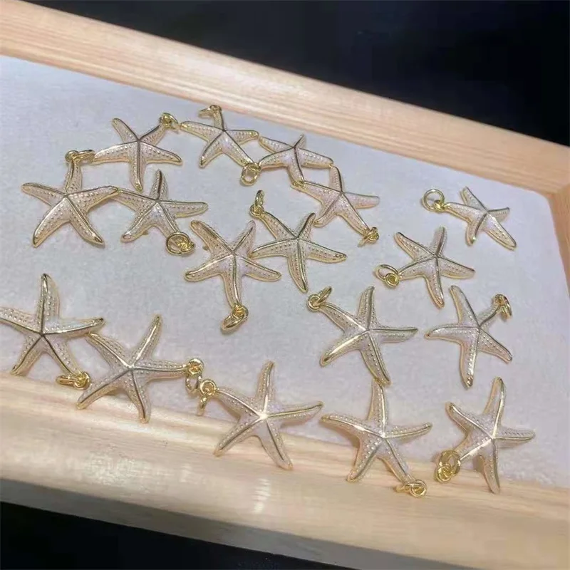 

2pairs/lot Women's High Quality New Starfish shape jewelry accessories CZ Pendants