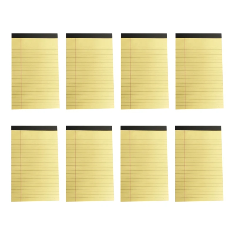 Yellow Pads 5X8 Notepads, 8 Pack Small Note Pads 5X8 College Ruled Perforated Memo Pad For Work Durable Well-Made