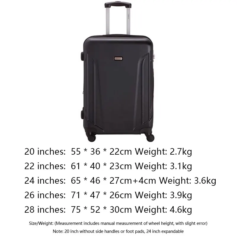 Ultra-light boarding suitcase travel luggage universal wheel female 24 inch trolley case expansion travel suitcase zip