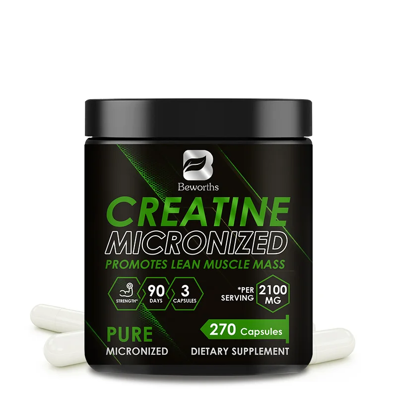 BEWORTHS 100% Pure Creatine Monohydrate Creatine Capsule Help Build Muscle, Enhance Energy and Performance For Adults