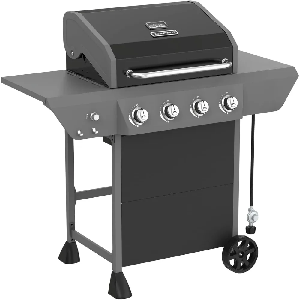 

4-Burner Propane Gas Grill with Side Tables & 2 Hooks,44,000BTUs,566.92 sq.in Cooking Space,Perfect for Outdoor Cooking&Grilling