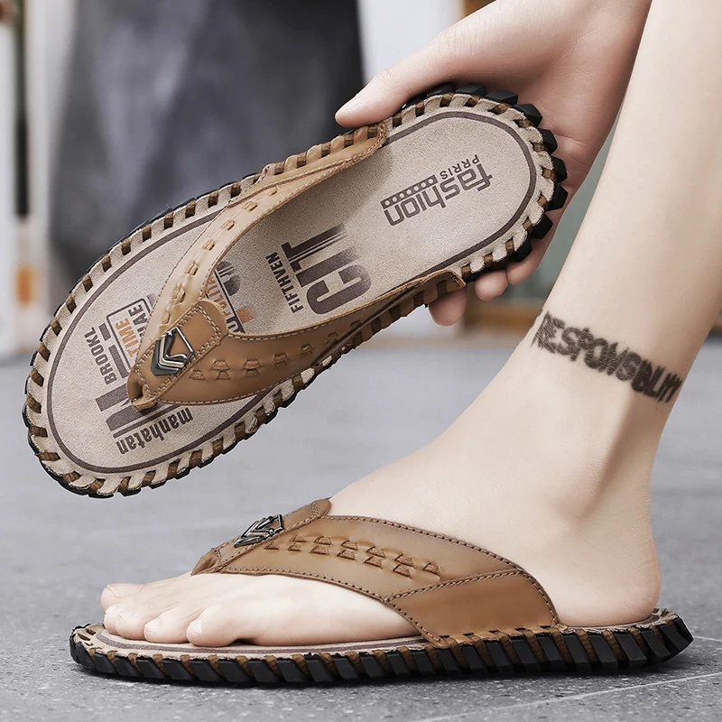 38-48 Fashion Summer Luxury in House Slippers for Men Designer Beach Shoes for Boy Tênis Masculino Flip Flops Cool Free Shipping