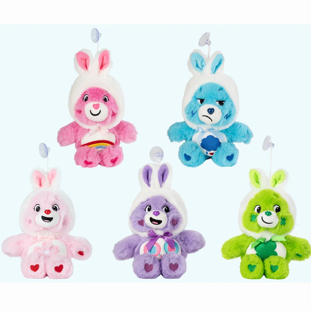 

Care Bears Accessories 20cm Bunny Ears Hood Plush Suction Cup Hanger Bow Kawaii Bear Wall Car Decor Stuffed Ornament Gift Girls