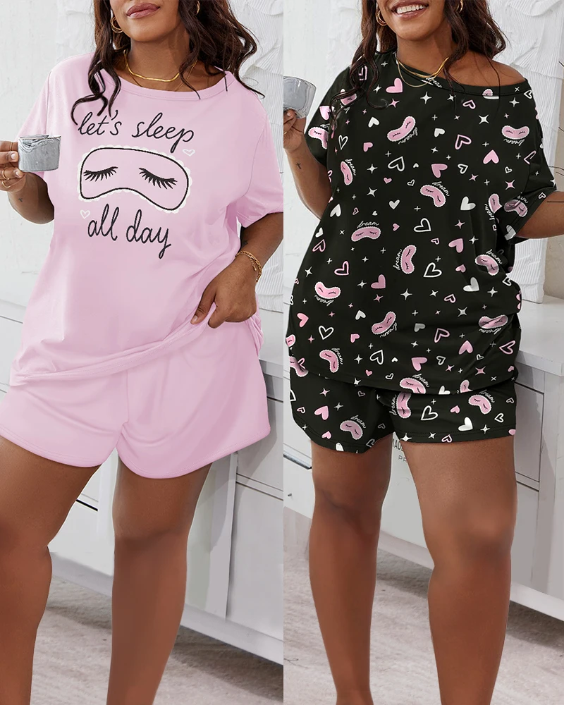 

Women's Two-Piece Set Fashion Spring Summer New 2 Pieces Outfits Floral Print Round Neck Short Sleeve Top and Casual Shorts Set
