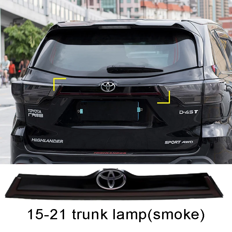 Car Tail Light Assembly For Toyota Highlander 2015-2019 Trunk Lamp LED Brake Flowing Water Flicker Plug and Play