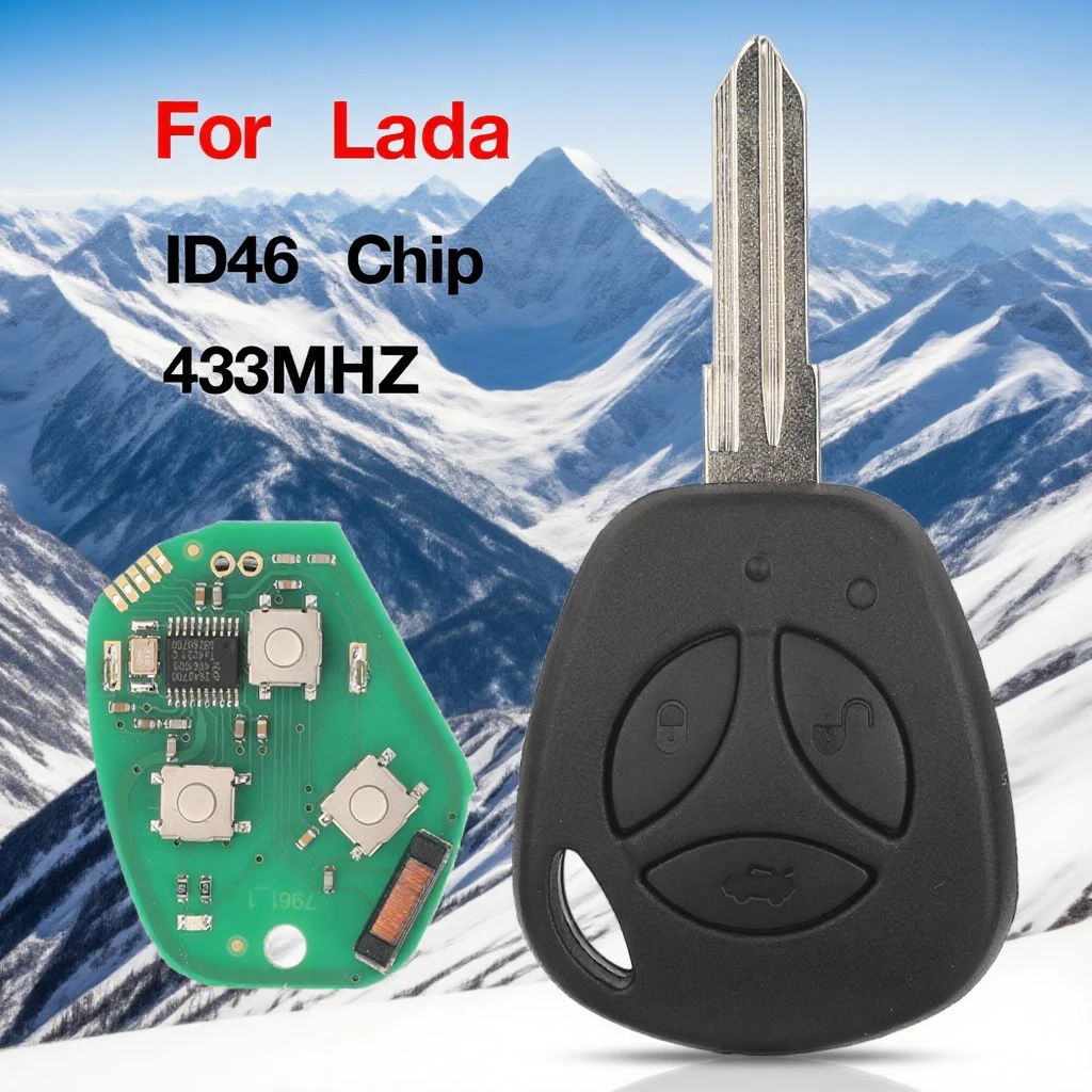 

jingyuqin Remote 433MHZ ID46Chip Smart Car Key Fob For Lada Granta Priora Vesta X-Ray XRay Sedan Sport Kalina Part Full Key