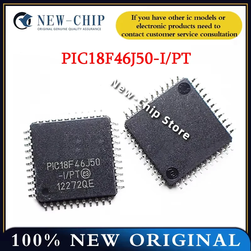 2PCS/LOT-100PCS/LOT   PIC18F46J50-I/PT  TQFP-44 8-bit microcontroller MCU  IC  New Original  PIC18F46J50