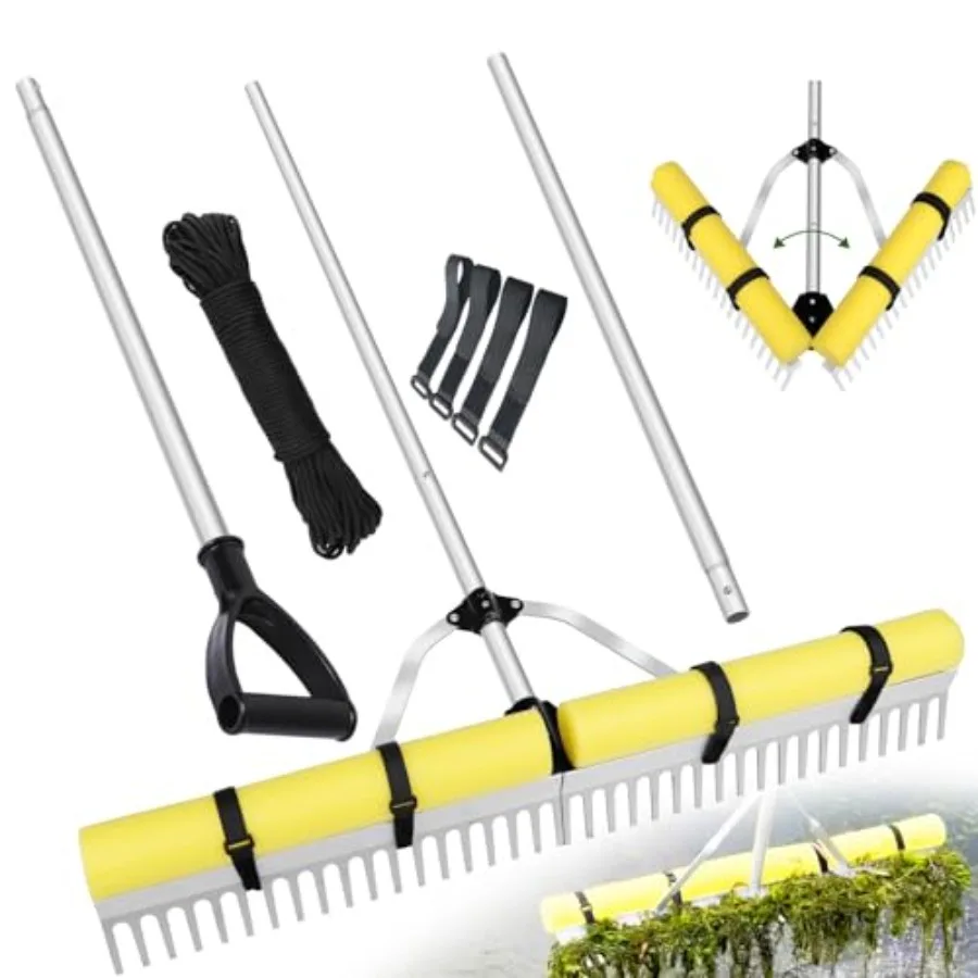 Detachable Aluminum Weed Rake for Ponds