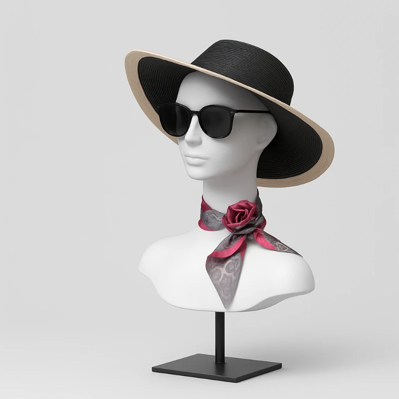Elegant Velvet Display Head Mannequin Hat Scarf Jewelry Showcase Stand for Window Display Stands Boutique Decorative Props