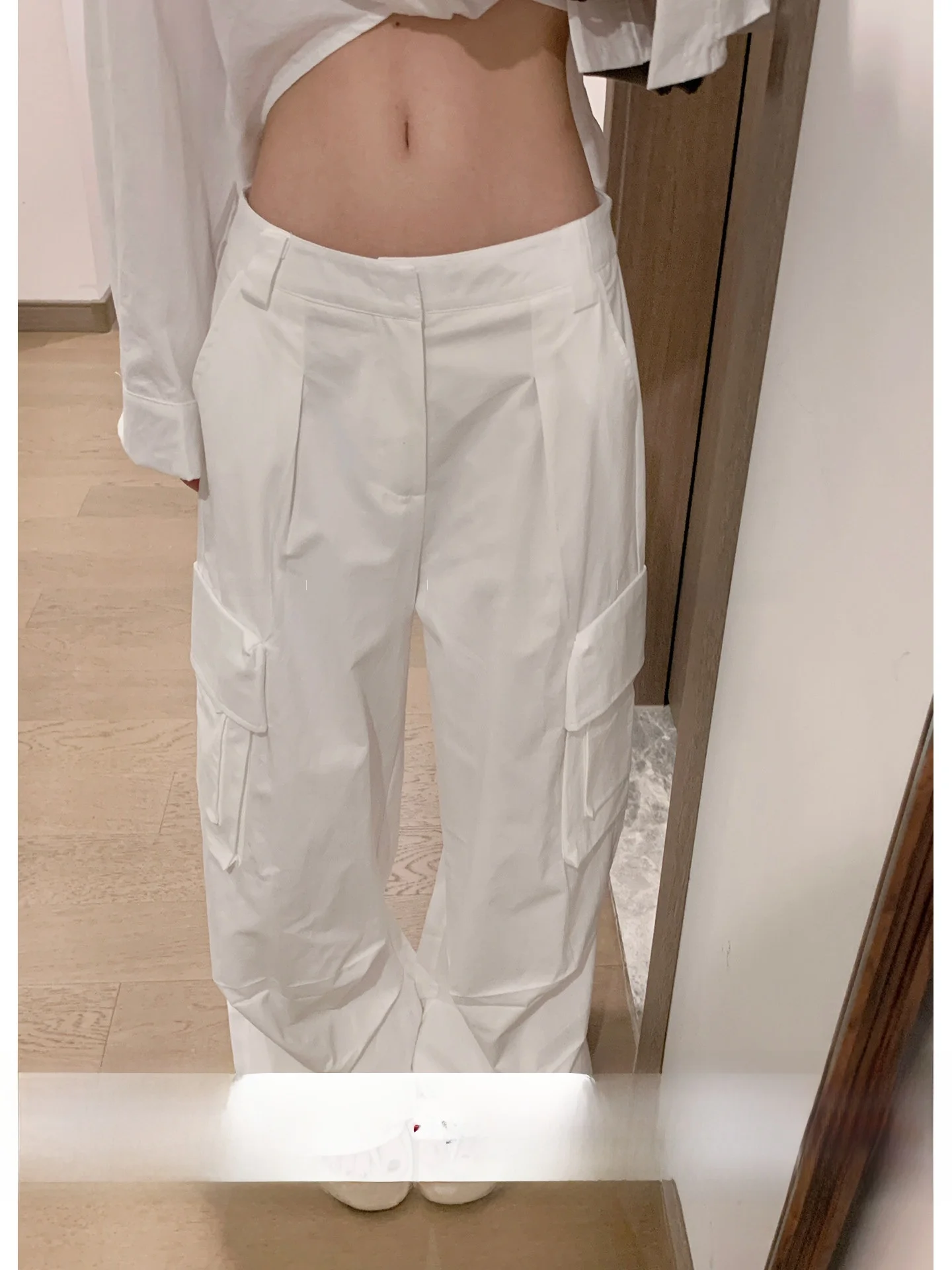 

LILI Miss American Ci Pure Cotton High Waist Wide Leg Workwear Straight ket Casual Pants Women's Faion Spring Summer