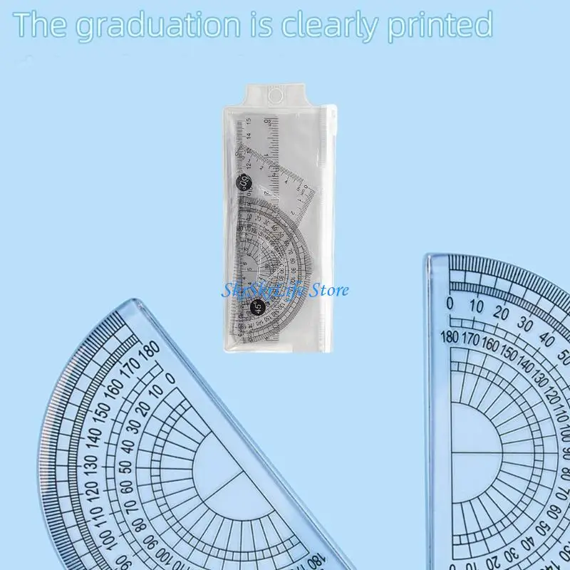 

E65E 4 PCS Geometry Math Set Plastic 15 см набор линейки Правителя Правитель Set Set Triangle Ruler for Kids Classroom Learning