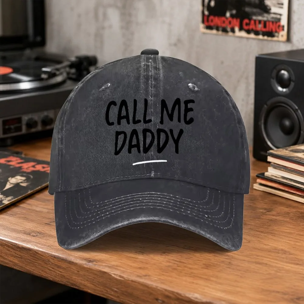 Call Me Daddy Vintage Baseball Cap Unisex Cotton Washed Hat for Outdoor Sports Daily Wear