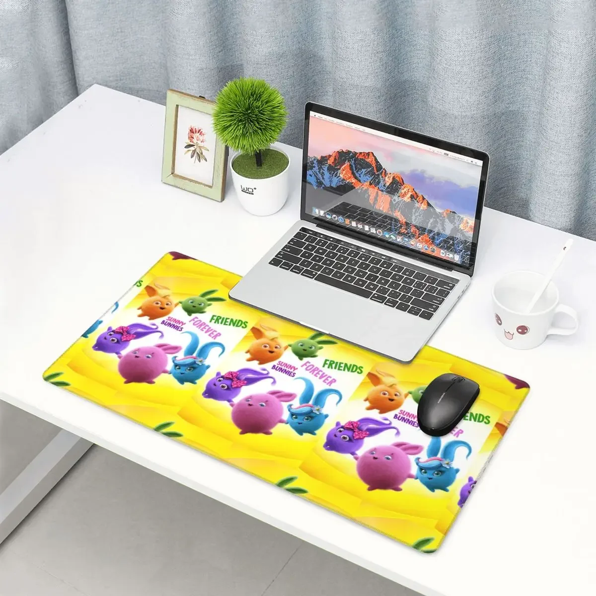 Large Mouse Pad Sunny Bunnies Anime Cartoon Gamer PC Laptop Mats Keyboard Carpet Computer Gaming Office Accessories Desk Mat