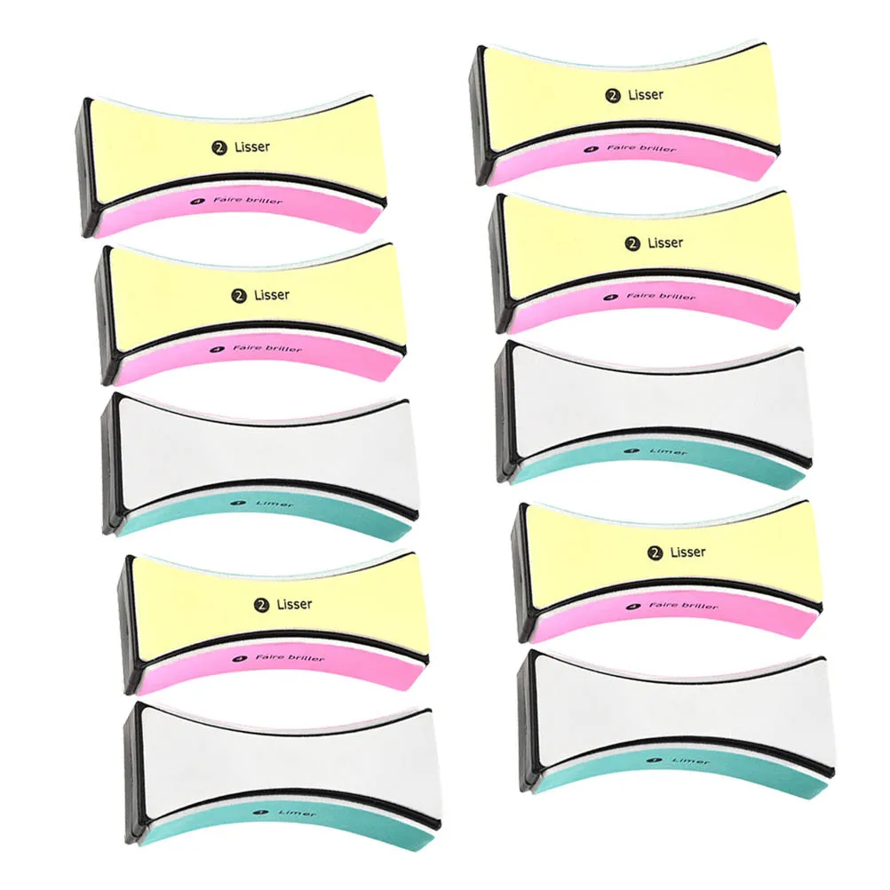 

10Pcs Premium Nail Files Four Sided Plastic Manicure Tools for Natural False Nails Salon Home Use Four Sided Nail Files