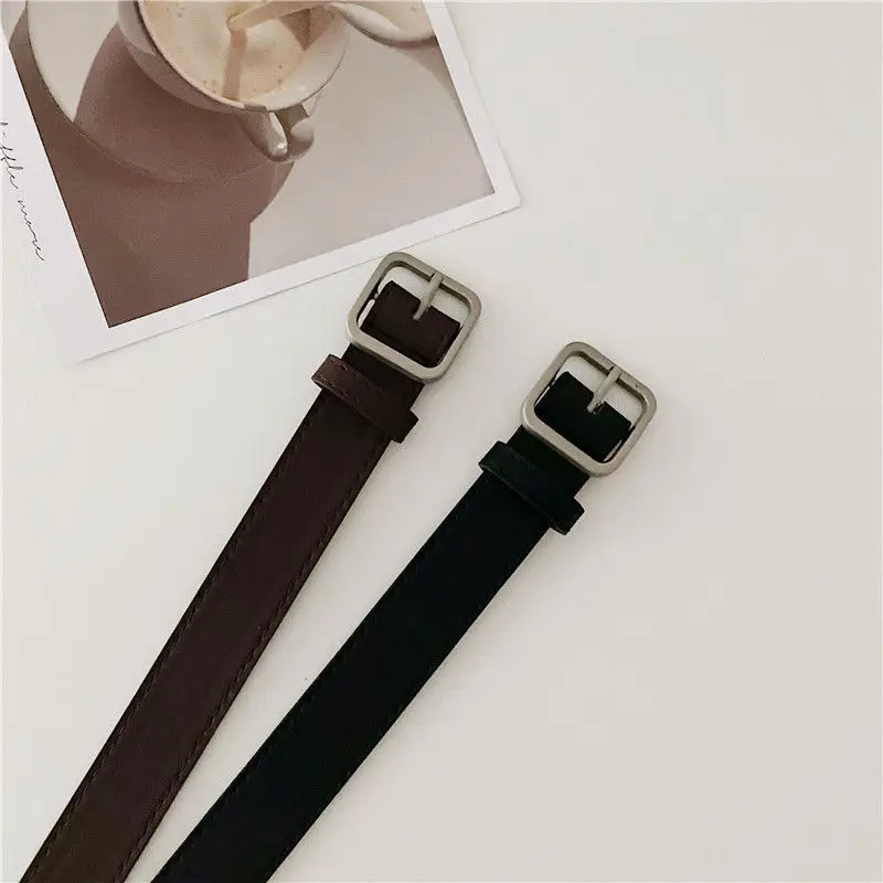 2013 new Korean fashion wild belt Chic students casual retro simple square buckle belt trouser belt men and women