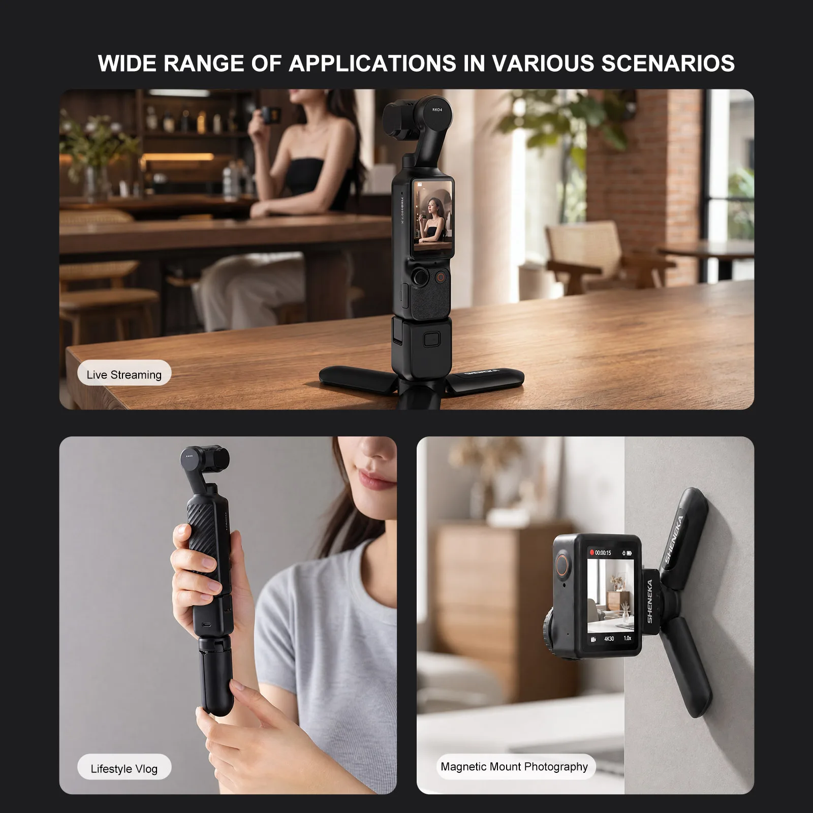 Magnetischer Mini-Schnellverschluss-Universal-Stativgriff für GoPro Insta360 DJI Osmo Action-Kamera mit 1/4-Zoll-Schraubenadapter. ﻿ – Detail 5