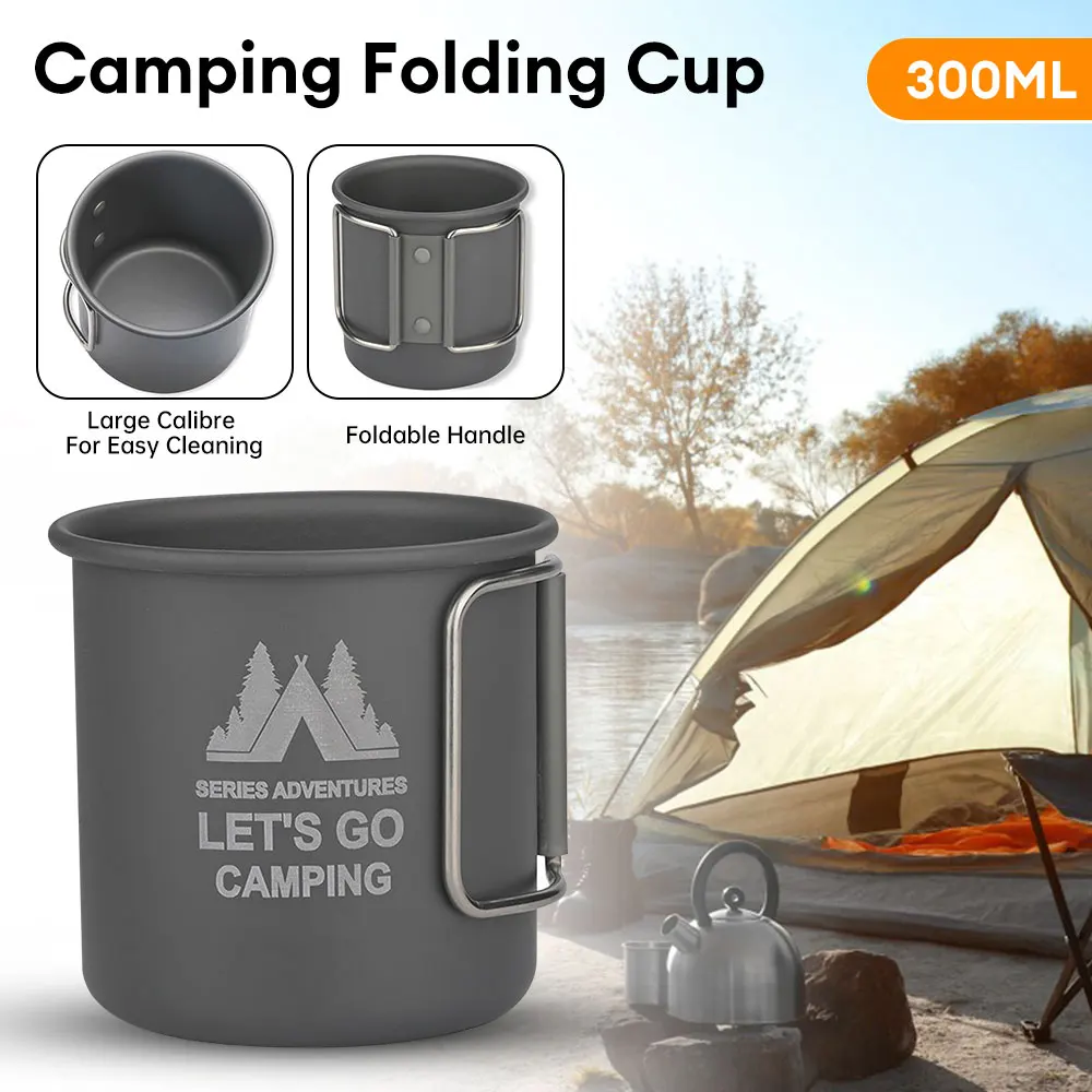 

Camping Mug Titanium Cup Tourist Tableware Picnic Utensils Outdoor Kitchen Equipment Travel Cooking Set Cookware Hiking Drinkwar