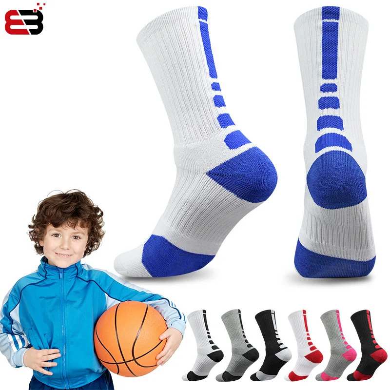 

5 пар случайных профессиональных видов спорта, детских баскетбольных носков, полотенец для начальной школы и детей, нижняя часть