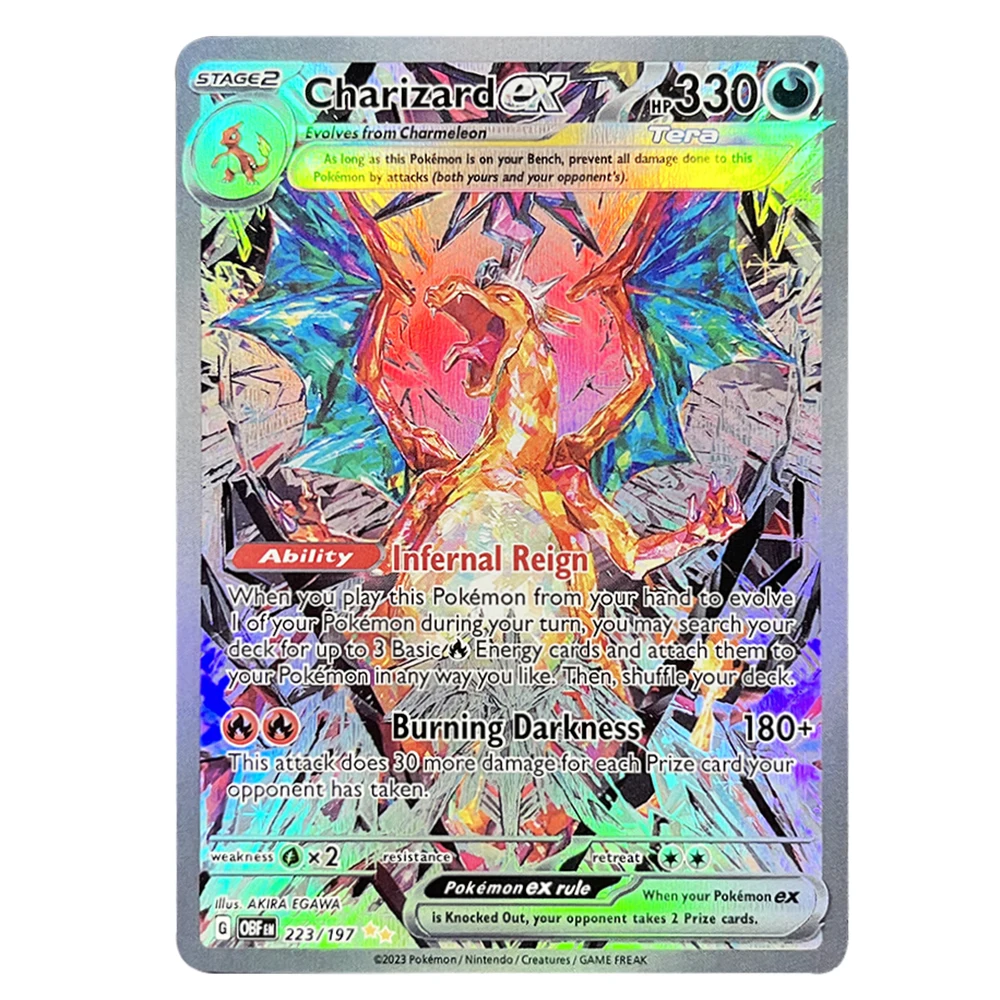 Carte PKM Olografiche Charizard Ex GX Arcobaleno Blastoise VMAX Darkrai VSTAR Hobby Collezione rara Carte da battaglia Giocattoli Regali