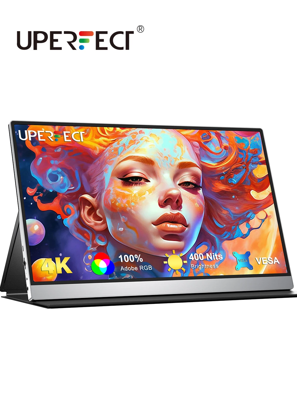 

UPERFECT 15.6'' 4K Portable Monitor 3840x2160 USB-C HDMI 100% AdobeRGB HDR FreeSync External Computer Display For Laptop PC MAC