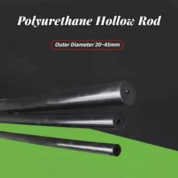 1Pc Black Polyurethane Hollow Rod Gaskets PU Plastic Pipe Bar Shock Absorber with Outer Diameter 20~45mm Inner Hole Aperture 8mm