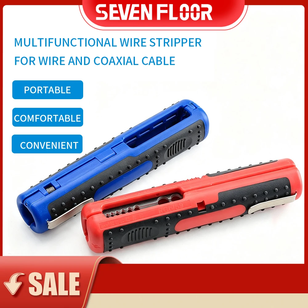 Tragbarer Kabelabisolierer für Koaxialkabel RG59 RG6, Multifunktionale Abisolier- und Schneidezange AWG20-10, Handwerkzeug