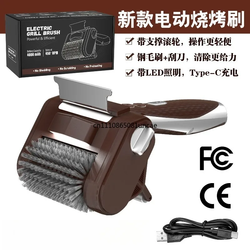 For Electric BBQ Cleaning Brush With LED Light Special Grill Cleaner Tool For Barbecue Grill Grate Skewers