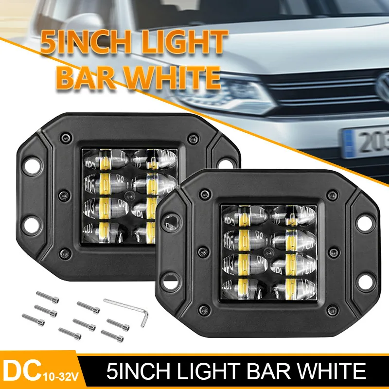 5 Inch 40W LED Work Light 6D Spotlight, Embedded Offroad Light Bar for Jeep Wrangler, Fog Light & Driving Lamp for Truck SUV