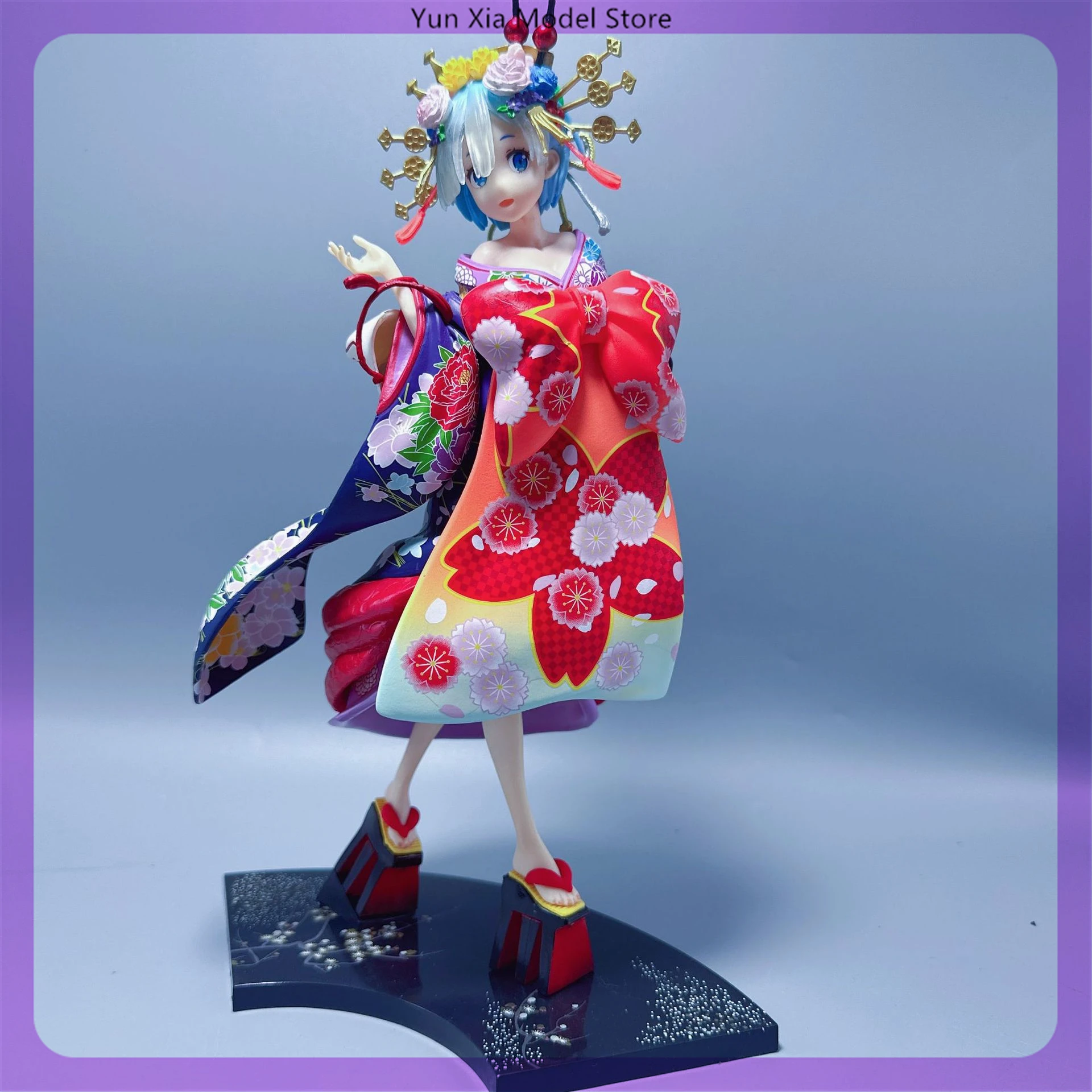 28cm Re-Starting Life In Another World- Rem In Kimono Anime Girl Figure Model Statue Collection Desktop Decoration Ornament Toys