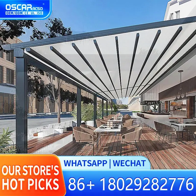 

Automatic Retractable Gazebo PVC Pergola for Garden Patio Restaurant Outdoor Shade Shelter Gazebos Pergolas Garden Patio Restaur