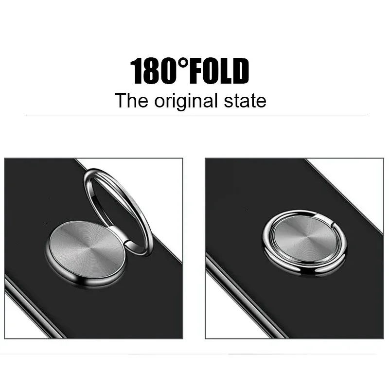 Mobile Phone Metal Finger Ring Holder Folding Round Ring Car Mount Desktop Back Sticker Stand for iPhone 17 16 15 Xiaomi Samsung
