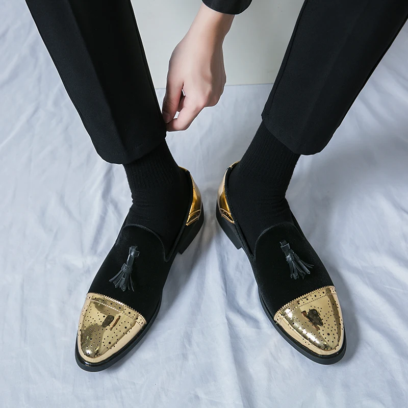 

Leather shoes slip on casual formal dress flats non slip soft loafers Dady sneakers driving walking office shoes plus size 47