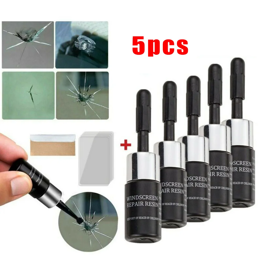 Car Glass Repair Fluid 5 Pcs Tool 3ML 5 Pack Automotive Kit Phone Windscreen Windshield High Quality High quality