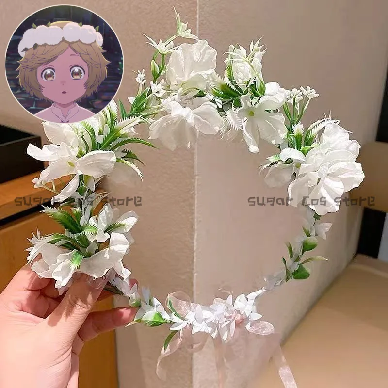 

Anime Witch Hat Atelier Children Coco Cosplay Props White Garland Headwear Halloween Role Play Party Suit Props For Women Men