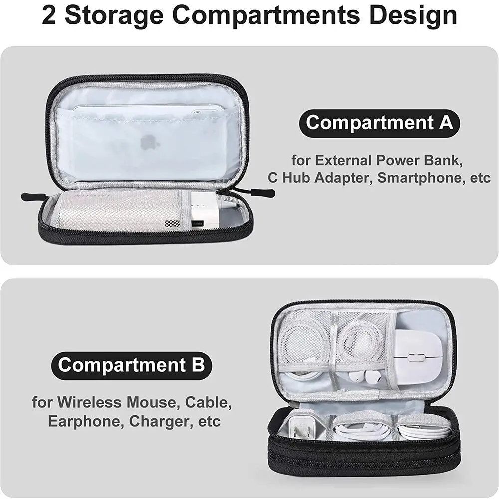 1Pc NEUE Reise Veranstalter Tasche Kabel Lagerung Organisatoren Beutel Tragen Fall Tragbare Wasserdichte Doppel Schichten Lagerung Taschen Kabel – Detail 11