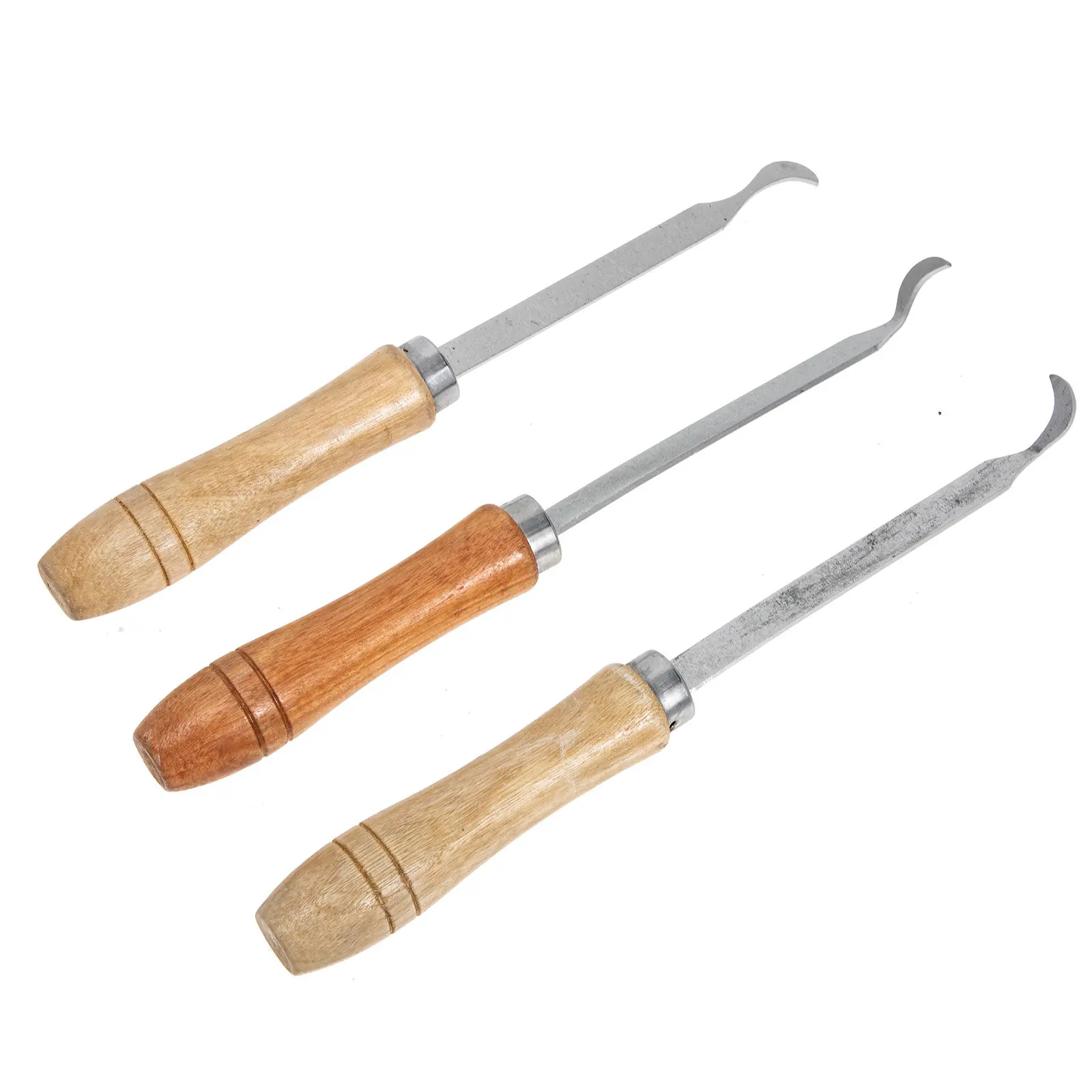 3Pcs Heavy Duty Wind Wheel Scraper Kit Stainless Steel Head Wooden Grip for Range Hood Deep Cleaning Scraping Thick Grease Dust