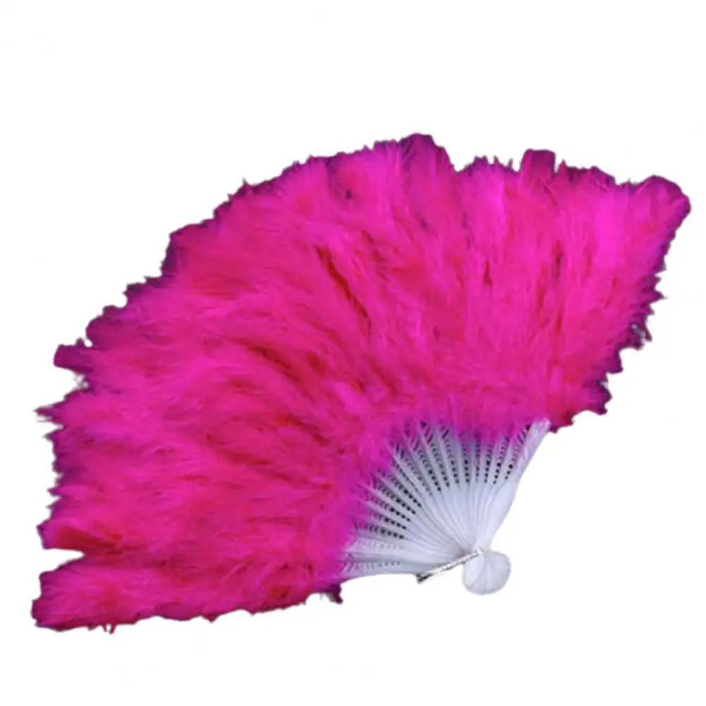 Pretty Hand Held Fan Fine Texture Show Props Fashion Faux Peacock Feather Folding Fan