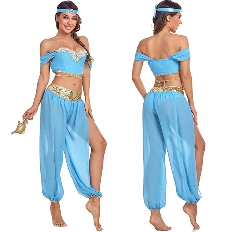 

Adult Women Aladin and The Magic Lamp Jasmine Princess Halloween Cosplay Costume