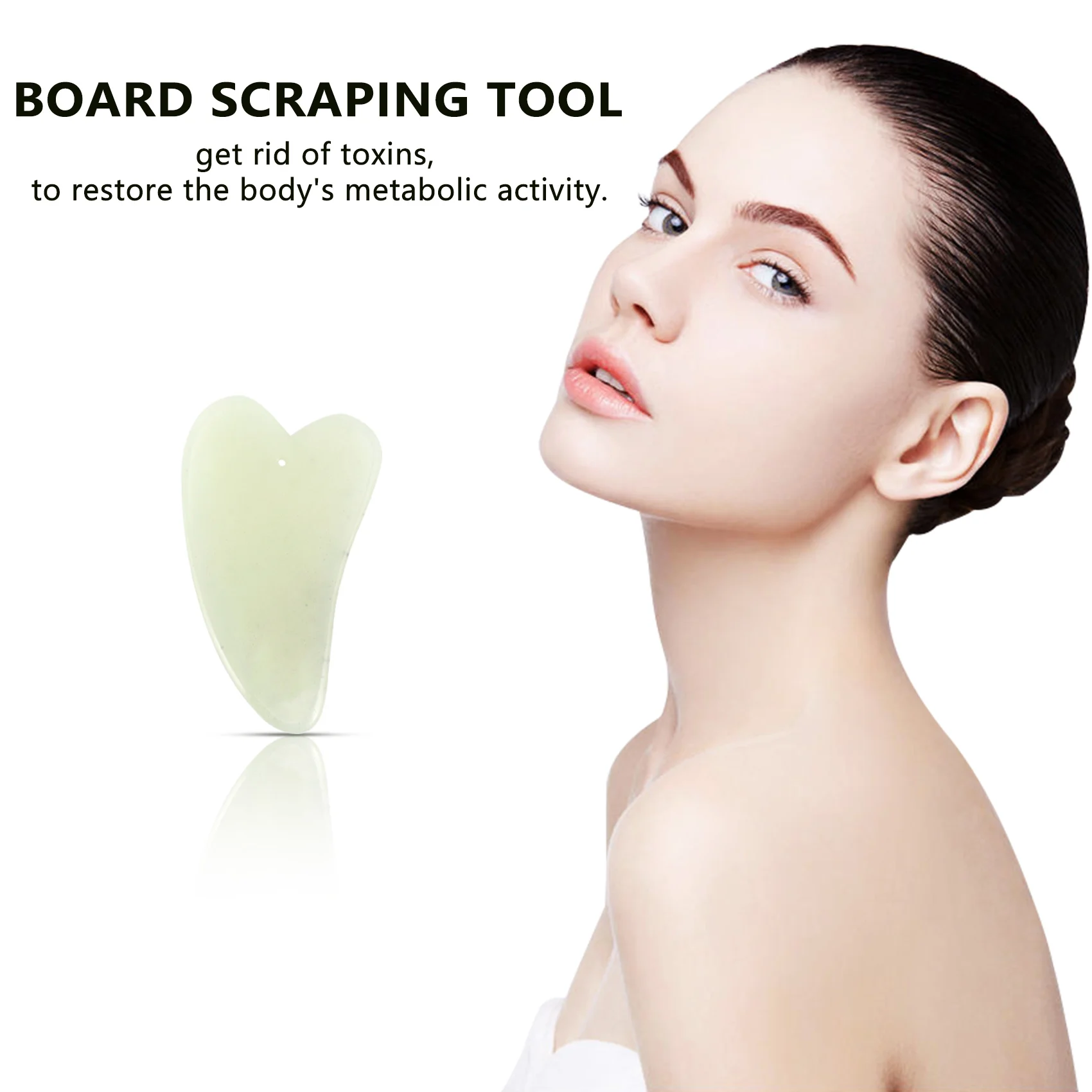 1Pcs Gua Sha Facial Massage Chinese Medicine Natural Jade Board Scraping Tool