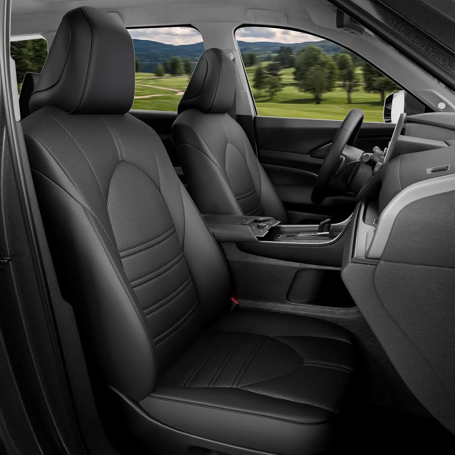 

Комплект из 8 автомобильных сидений из искусственной кожи, черный цвет, на заказ, полный комплект, задний ряд с раздельным сиденьем 40/60