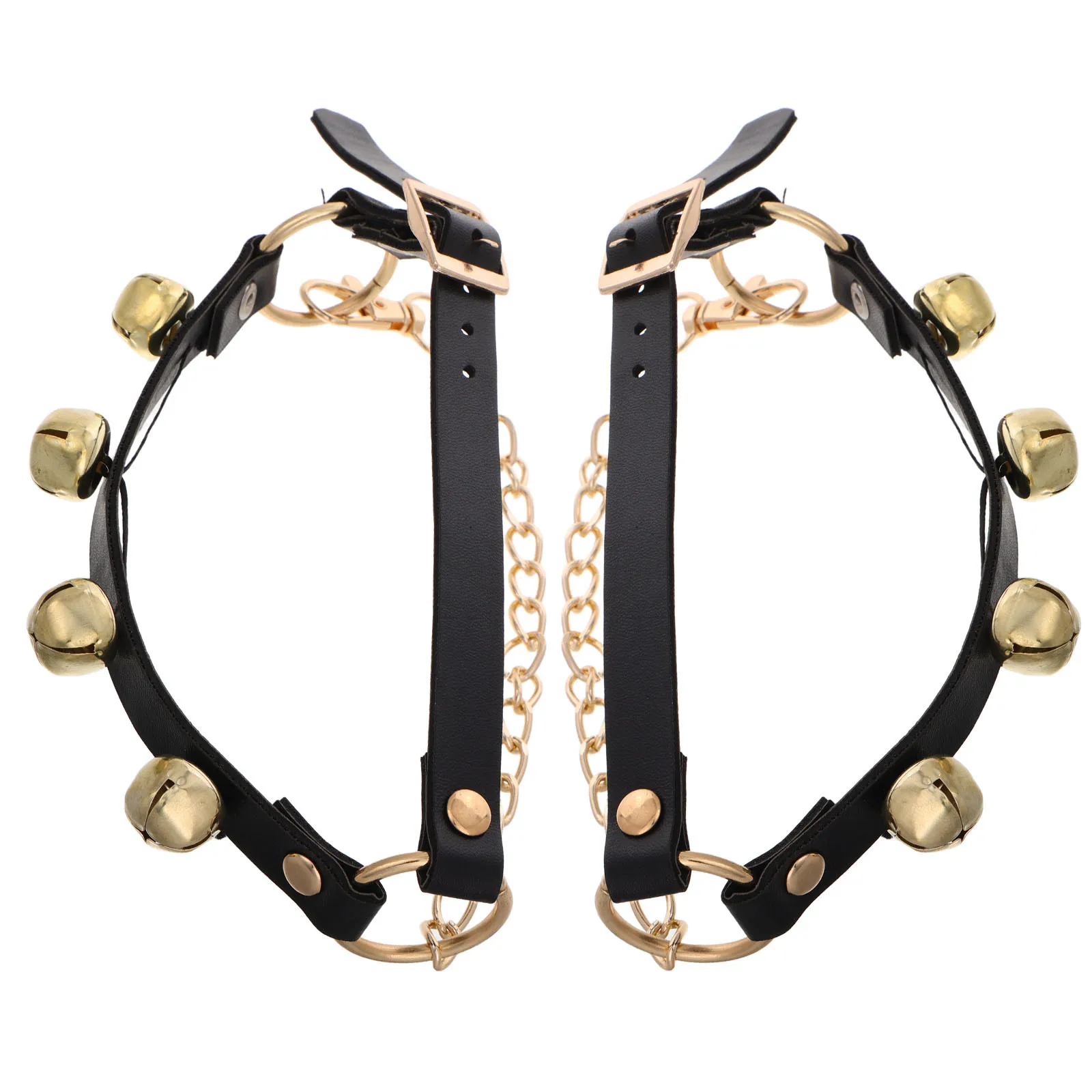 2 قطعة حذاء مزخرف ملحقات حفلات احتفالية فريدة من نوعها لتجمعات أعياد الميلاد وأجراس جلجل جرس أحذية #4