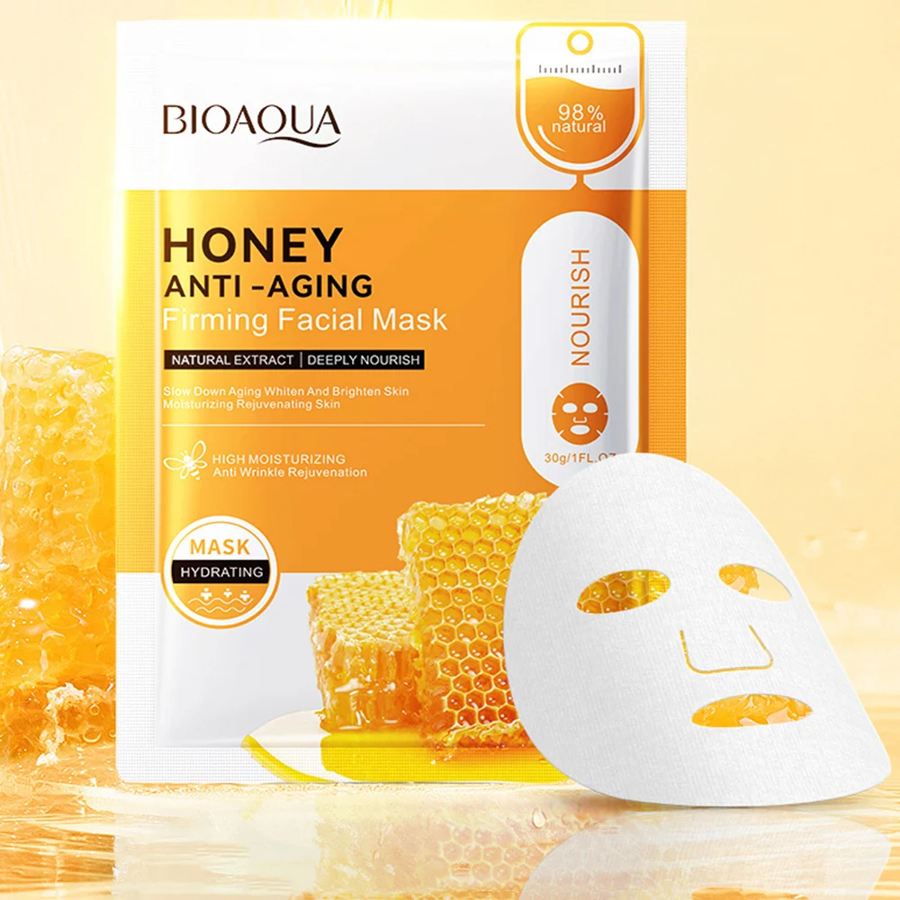 20pcs BIOAQUA Snail Hyaluronic Acid Face Mask skincare Rose Moisturizing Anti Wrinkle Pearl Whitening Facial Masks Face SkinCare view 6