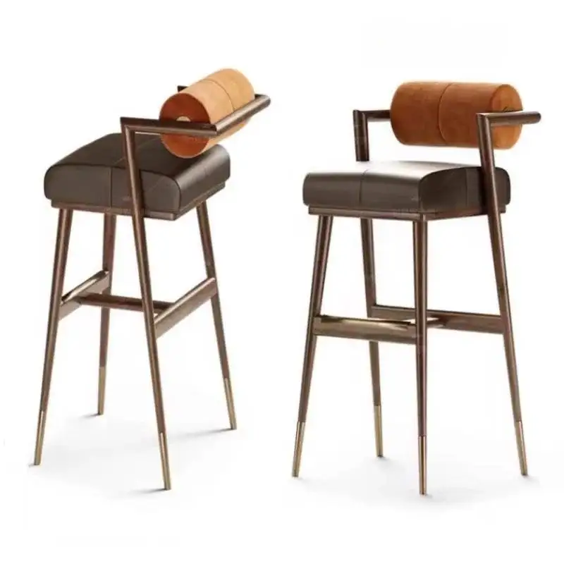

Барная стойка, один бар, табуреты, дизайнерские минималистичные современные креативные стулья для кормления, мебель из нержавеющей стали