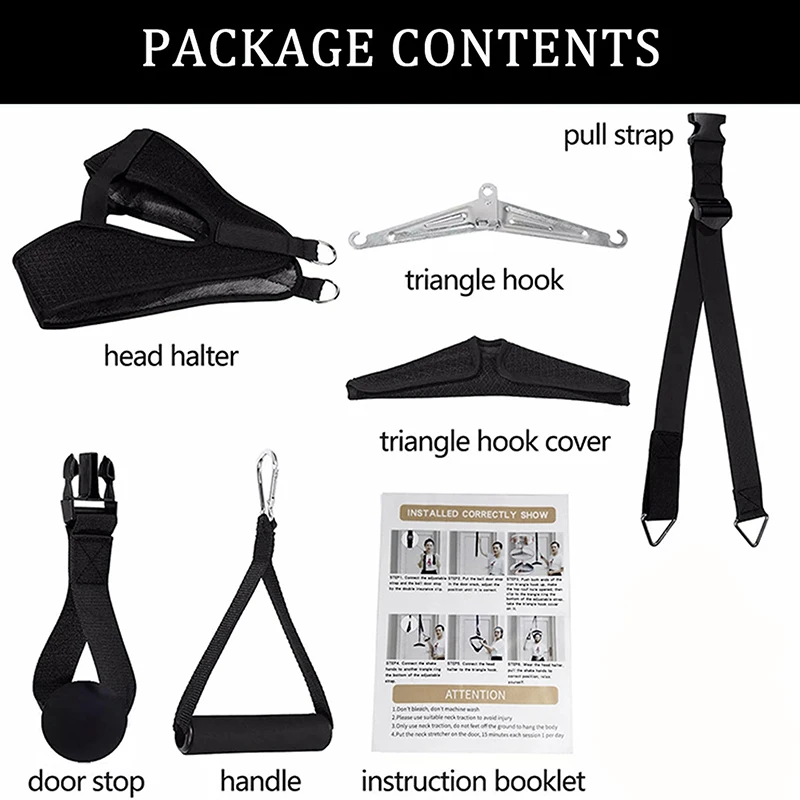 

Cervical Neck Tractor Adjustable Cervical Spine Traction Belt Stretch Neck Massager Chiropractic Correction Device Pain Relief