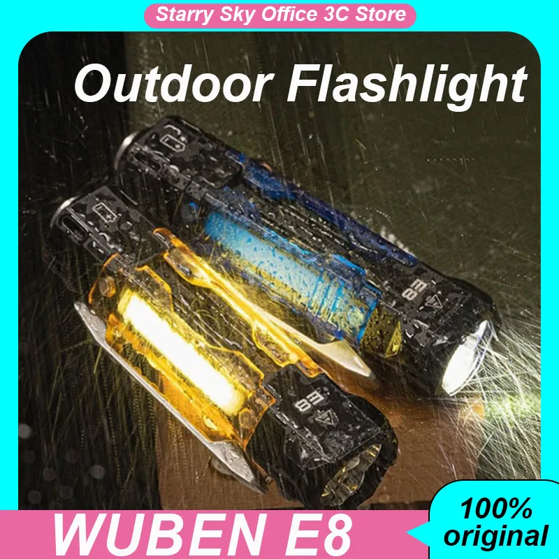 

New WUBEN E8 Outdoor Flashlight EDC Lightweight 1300 Lumens Aluminum Alloy Portable 36-Hour Battery Life IP68 Waterproof