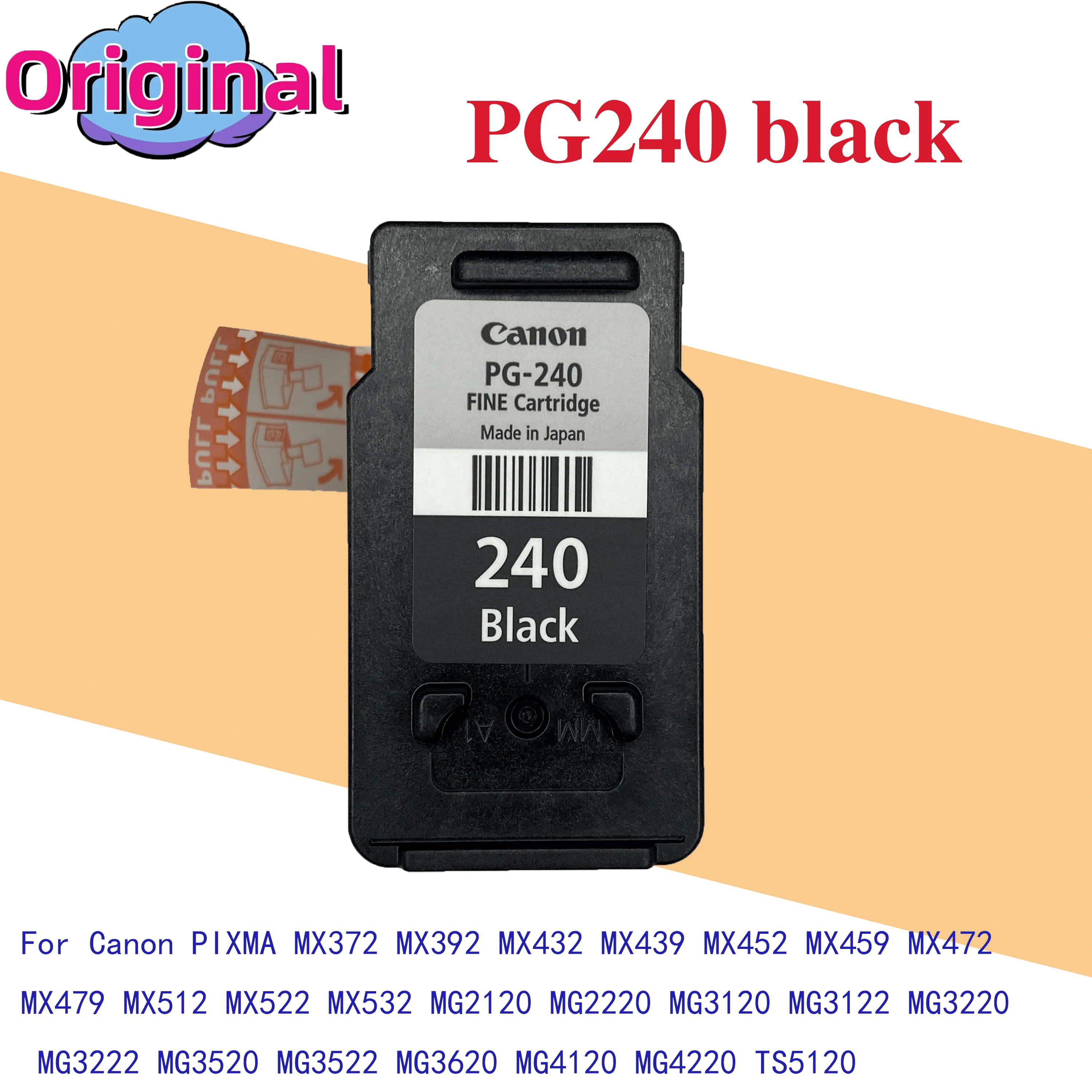 Original  PG-240 CL-241 PG 240 CL 241 XL Ink Cartridge for Canon Pixma MX372 MX432 MX512 MG2120 MG3120 MG3220 Ink Cartridges